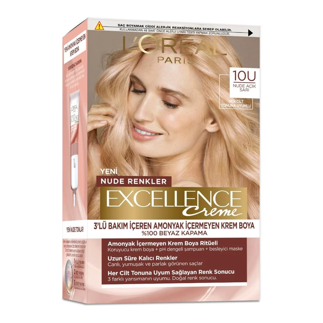 Loreal Excellence Creme Saç Boyası Nude Renkler 10u Nude Açık Sarı