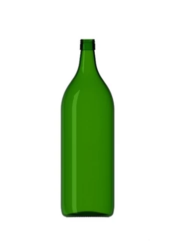 Needion - 10 Adet 2 Litre Plastik Kapaklı Cam Şişe Şarap Zeytinyağı Su Şişesi Zümrüt Yeşili
