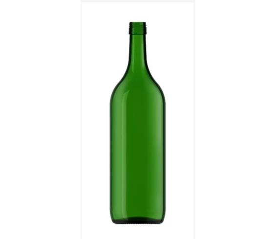 Needion - 12 Adet 1.5 Litre Zümrüt Yeşil Yağ Şarap Şişesi Plastik Kapak Büyük Boy Cam Şişe