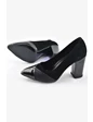 Needion - 130-2 Siyah Stiletto Kadın Topuklu Ayakkabı Abiye Düğün Nişan Taş Detaylı