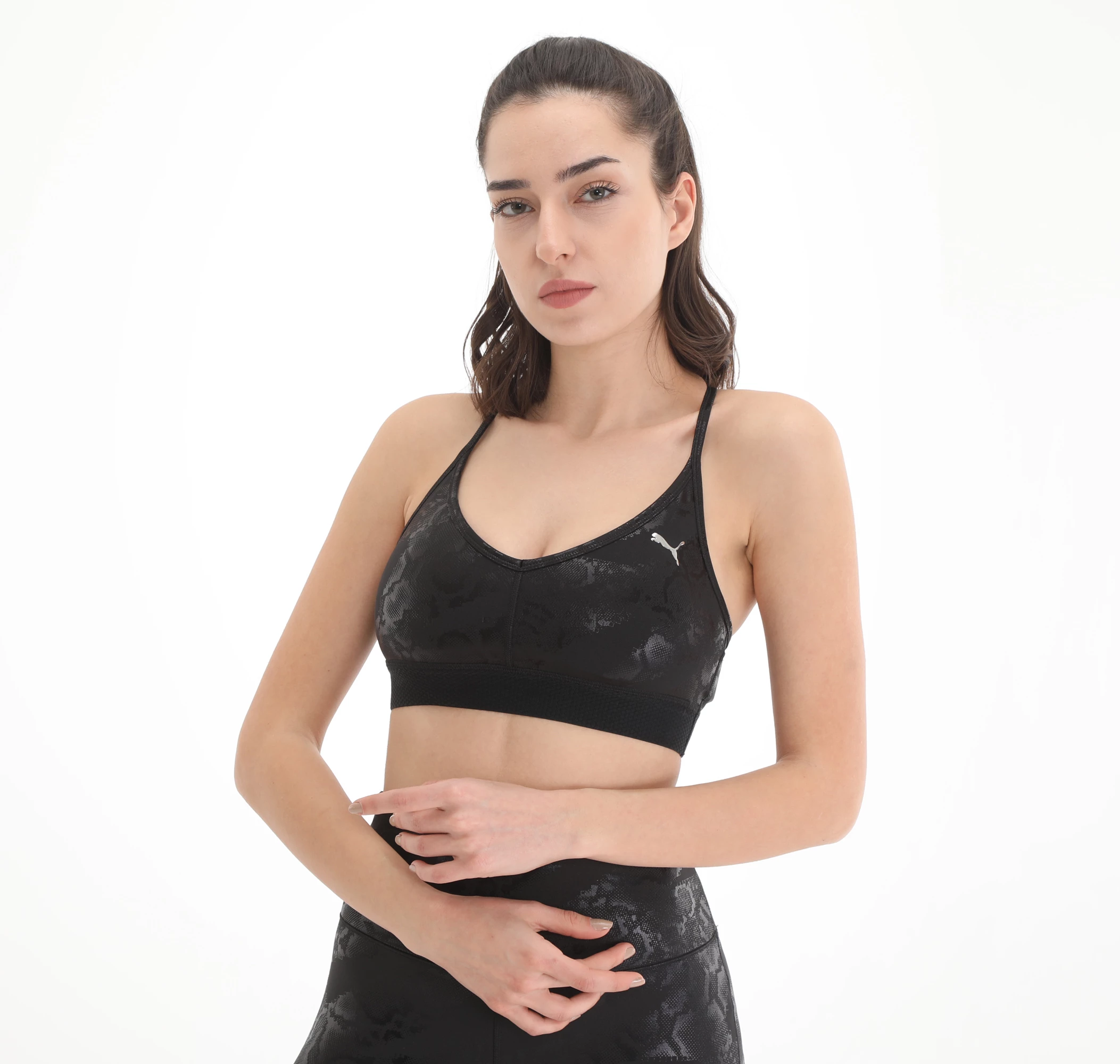 Needion - 520244-01 Puma Traın Untmd Low Impact Bra Puma White-Ca Kadın Büstiyer Siyah