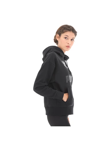 Needion - 597638-51 Puma Classics Logo Hoody Regular Fit Kadın Sweatshirt Siyah