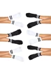 Needion - 6lı Kadın Unisex Çizgili Kısa Çorap Pamuklu Tenis Ekonomik Spor Siyah 36-42