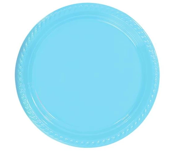 Needion - Açık Mavi Plastik Tabak 22 cm 25li