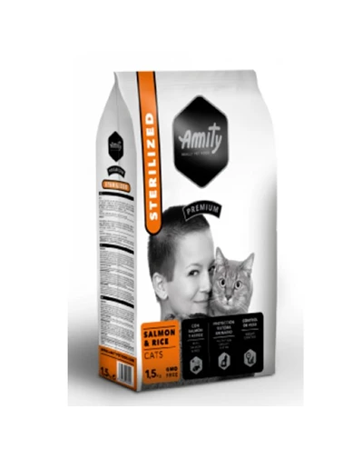 Needion - Amity Premium Somonlu Kısırlaştırılmış Yetişkin Kedi Maması 1.5 Kg