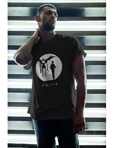 Needion - Anime Death Note 12 Siyah Erkek Oversize Tshirt - Tişört