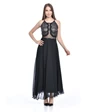 Needion - Askılı Göğüs Dantel ve Astarlı Siyah Abiye Kadın Elbise Siyah 36