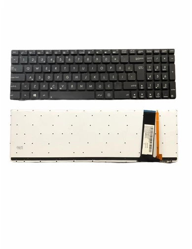 Needion - Asus N550JV-CN127H Uyumlu Laptop Klavye Işıklı Siyah TR
