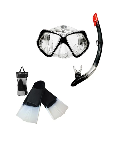 Needion - Avessa Premium Yetişkin Dalış Seti Siyah Şnorkel Set & Siyah Palet (39-41)