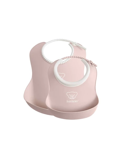 Needion - BabyBjörn Yumuşak Plastik Mama Önlüğü Seti / Powder Pink