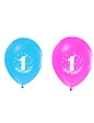 Needion - Balon 1+1 Happy Birthday 1 Yaş (20 Adet) Mavi