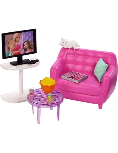 Needion - Barbie Barbie'nin Ev Içi Dekorasyon Aksesuarları Oturma Odası Seti