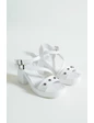 Needion - Basskan Bayan Beyaz Bilekten Bağlama Yüksek Topuklu Boncuk Detaylı Terlik&sandalet BEYAZ 37
