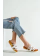 Needion - Basskan Bayan Beyaz Tokalı Tek Bant Terlik&sandalet 005 BEYAZ 36