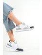 Needion - Basskan Bayan Gri Füme File Detaylı Bağcıklı Sneaker Günlük Spor Ayakkabı Kecsp130 BEYAZGRİFÜME 36