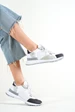 Needion - Basskan Bayan Gri Füme File Detaylı Bağcıklı Sneaker Günlük Spor Ayakkabı Kecsp130 BEYAZGRİFÜME 36