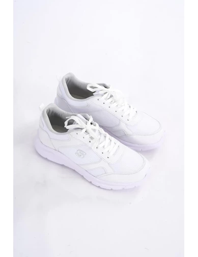 Needion - Bay Beyaz Sneaker Günlük Yürüyüş Ayakkabısı 652