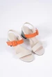 Needion - Bayan Bejmint Renkli Toka Detaylı Sandalet BEJMİNT 37