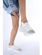 Needion - Bayan Beyaz Sneaker Renk Detaylı Spor Ayakkabı BEYAZ 38