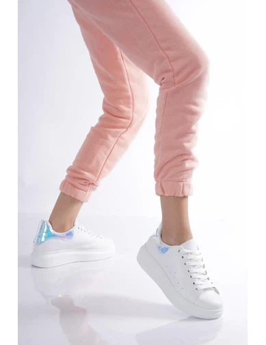 Needion - Bayan Hologram Renk Detaylı Sneaker Ayakkabı