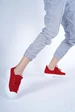Needion - Bayan Kırmızı Triko Sneaker Ayakkabı KIRMIZI 36