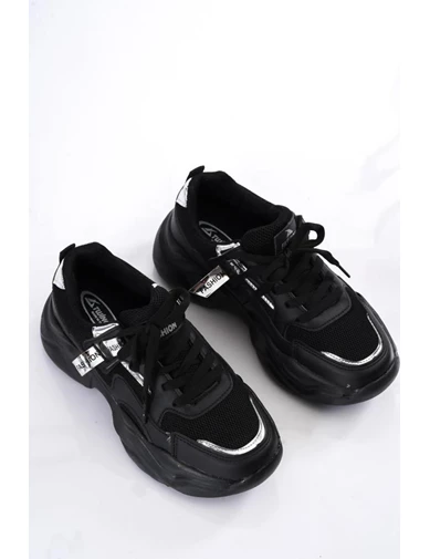 Needion - Bayan Siyah Günlük Spor Ayakkabı 607 Zenne