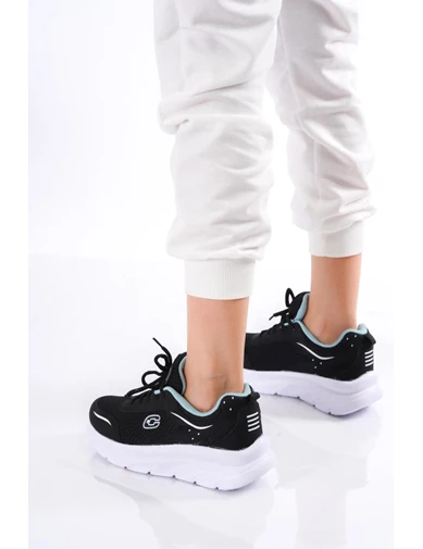 Needion - Bayan Siyah Sneaker Günlük Yürüyüş Ayakkabısı 5202