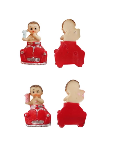 Needion - Bebek Şekeri Biblosu Bir Yaş Bebek Kırmızı Arabada (20 Adet)