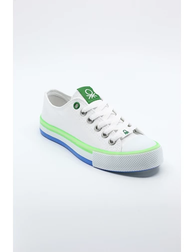Needion - Benetton Kadın Spor Ayakkabı BN-30176 Beyaz-Yeşil 21S0430176