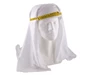 Needion - Beyaz Renk Altın Pullu Arap Şapkası Arap Kefiyesi 20x50 cm