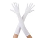 Needion - Beyaz Renk Dirseğe Kadar Uzun Kumaş Eldiven 40 cm