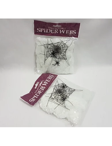 Needion - Beyaz Renk Örümcek Ağ Ve Siyah Örümcekler Seti 60 Gr