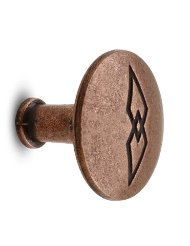 Needion - Big Baklavalı Düğme Çekmece Dolap Kapak Kulpu Kulbu Antik Bakır Metal Kulp