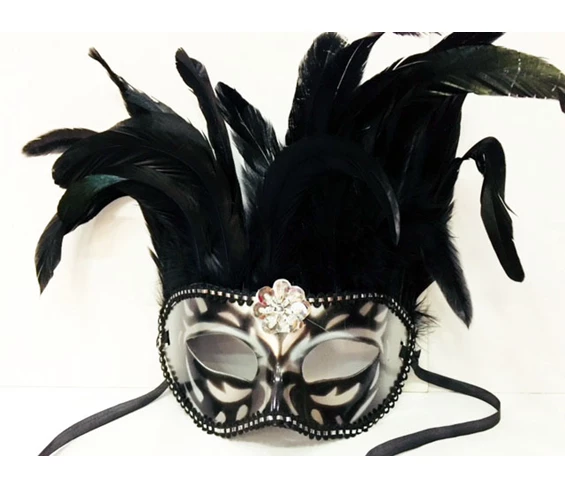 Needion - Bol Tüylü Parti Maskesi Siyah Renk