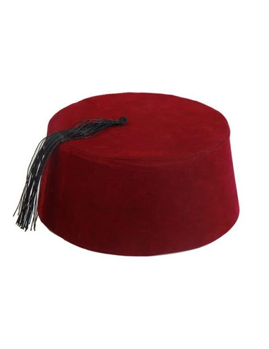 Needion - Bordo Renk Osmanlı Fesi Yöresel Folklor Fesi Şapkası 7 No 8-10 Yaş