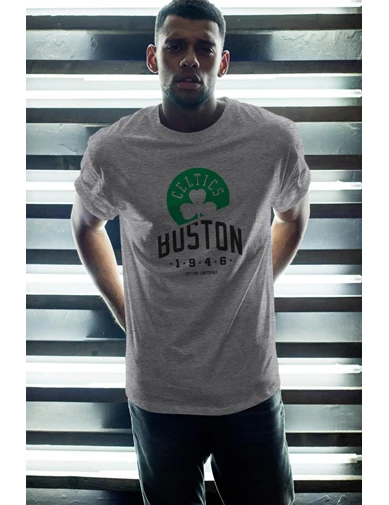Needion - Boston Celtics 24 Gri Erkek Oversize Tshirt - Tişört