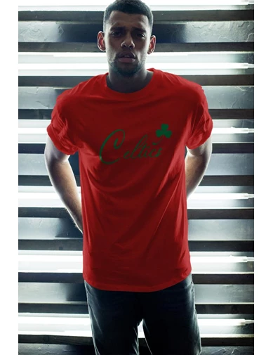 Needion - Boston Celtics 28 Kırmızı Erkek Oversize Tshirt - Tişört