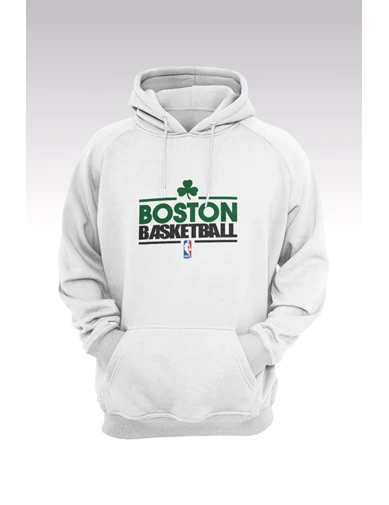Needion - Boston Celtics 34 Beyaz Kapşonlu Sweatshirt - Hoodie