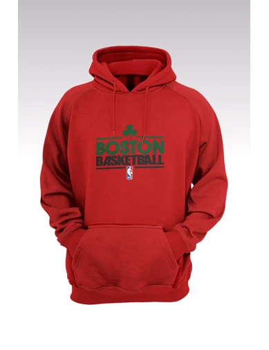 Needion - Boston Celtics 34 Kırmızı Kapşonlu Sweatshirt - Hoodie