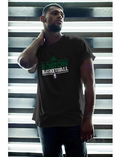 Needion - Boston Celtics 34 Siyah Erkek Oversize Tshirt - Tişört