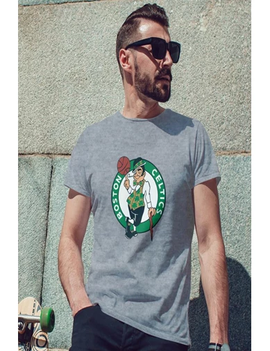 Needion - Boston Gri Erkek Tshirt - Tişört