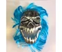Needion - Cadılar Bayramı Kurukafa Maskesi Mavi Saçlı