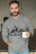Needion - Camping Gri Erkek Kapşonlu Sweatshirt - Hoodie XL
