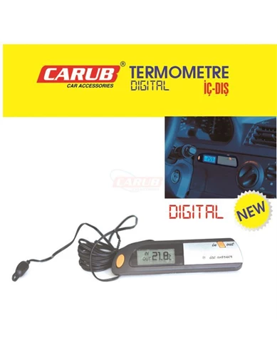Needion - Carub Dijital Araba İç Dış Ölçüm Aleti Termometre