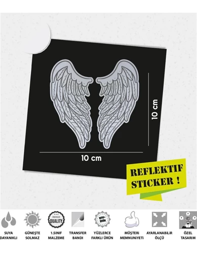 Needion - Cherubim Melek Kanat Reflektif Sticker Çınar Extreme 