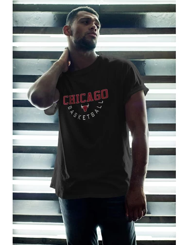 Needion - Chicago Bulls 36 Siyah Erkek Oversize Tshirt - Tişört