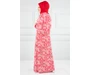 Needion - Çiçek Desenli Tesettür Elbise SY8002 Kırmızı