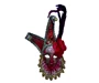 Needion - Çıngıraklı Dekoratif Tüylü Seramik Maske Kırmızı Renk