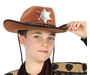 Needion - Çocuk Kovboy Şapkası Sheriff Şapkası Kahverengi