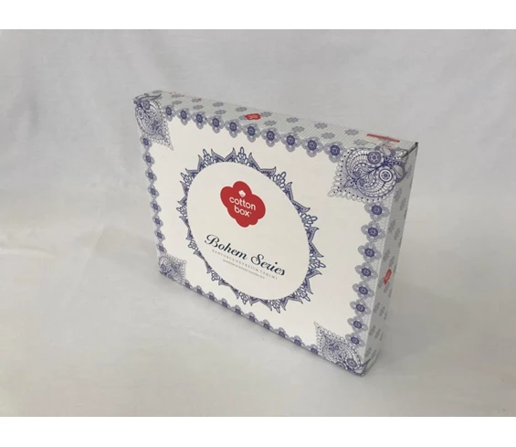 Needion - Cotton Box Bohem Tek Kişilik Nevresim Takımı Egina Mavi